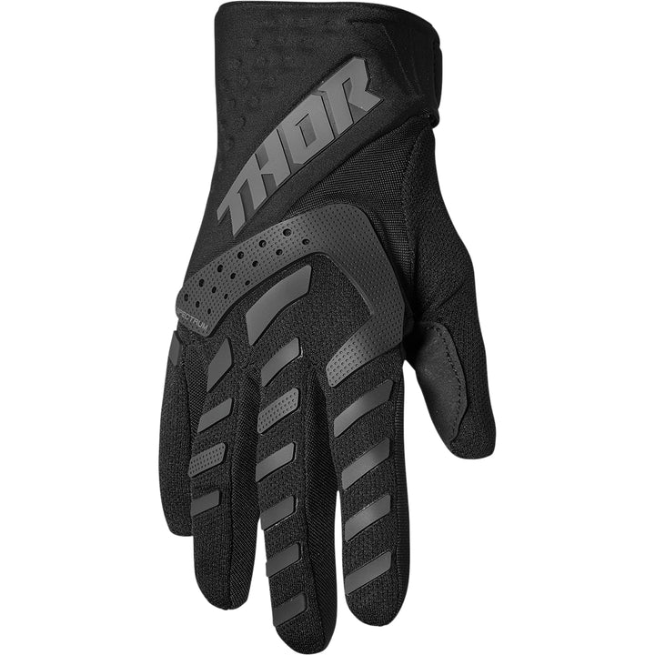 THOR Youth Spectrum Gloves Black - Back of Hand View