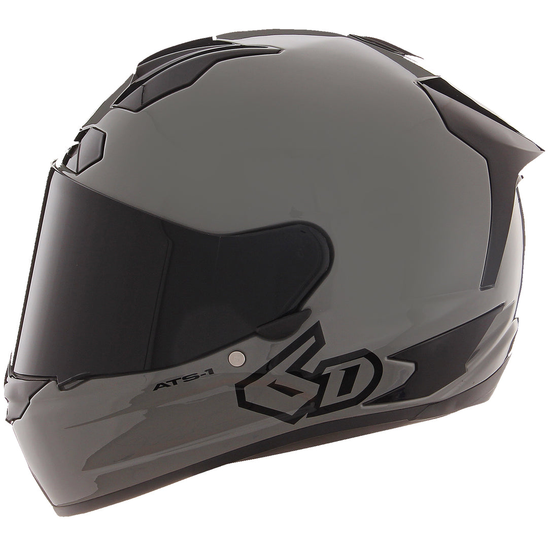 6D Helmets ATS-1R Solid Helmet Gloss Gray - Left Side View