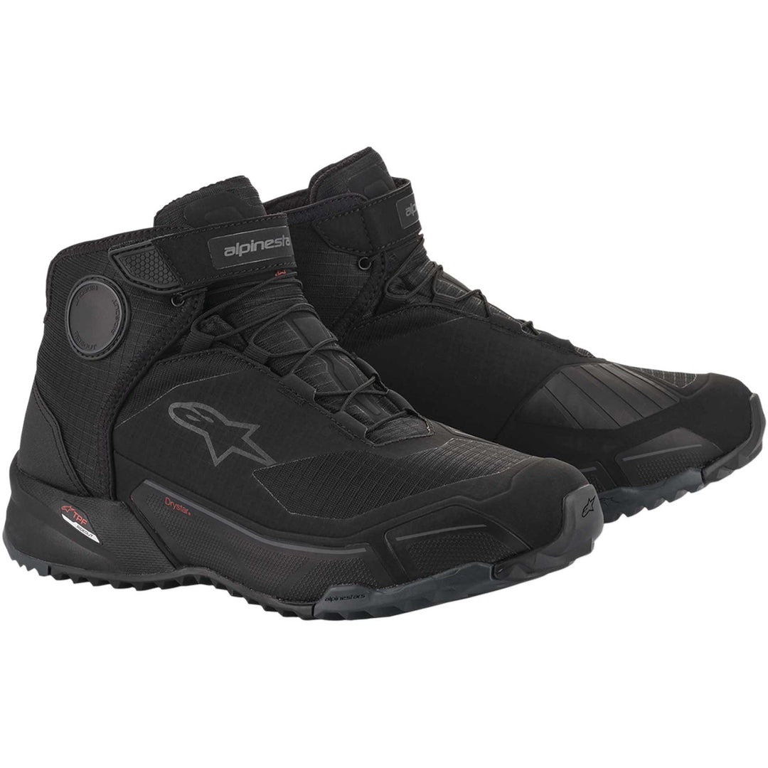 Alpinestars CR-X DRYSTAR® Riding Shoes Black - Front Side View of Pair