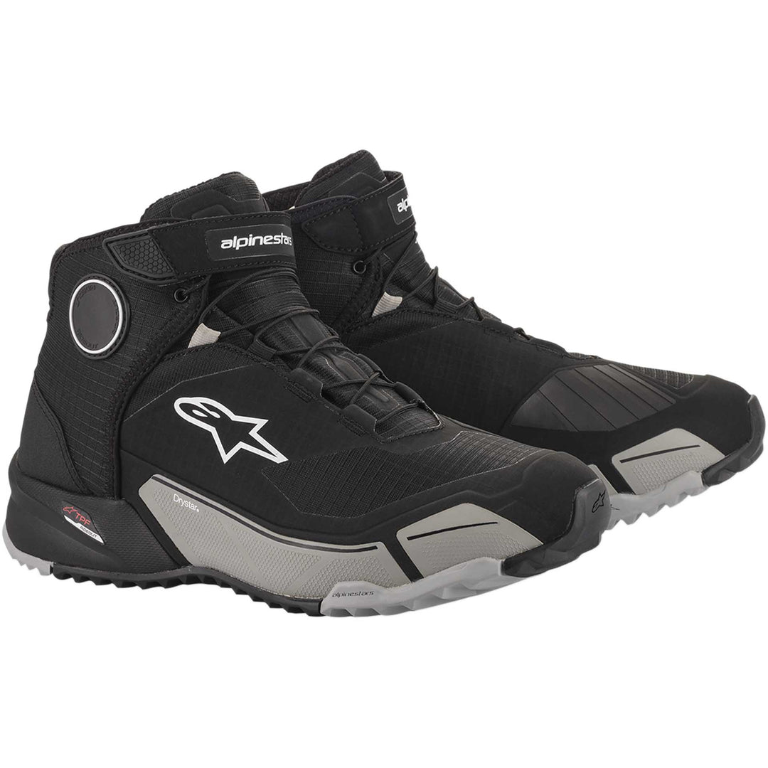 Alpinestars CR-X DRYSTAR® Riding Shoes Black/Cool Gray - Front Side View of Pair