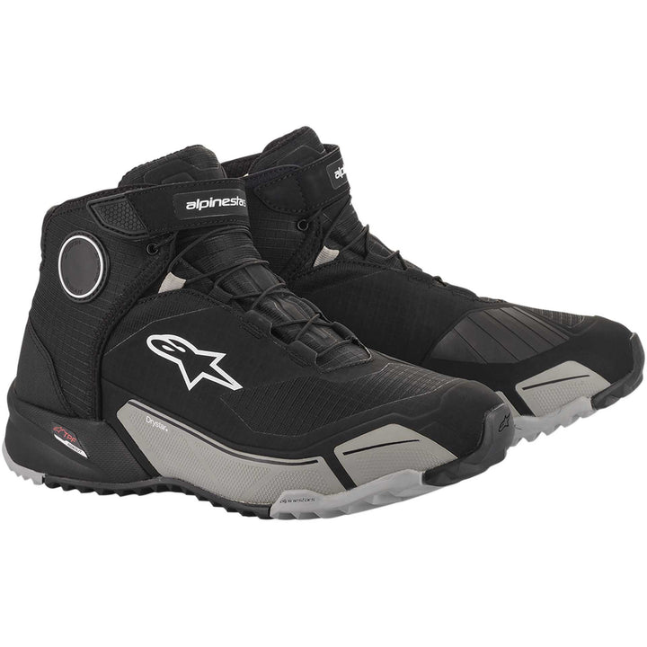 Alpinestars CR-X DRYSTAR® Riding Shoes Black/Cool Gray - Front Side View of Pair