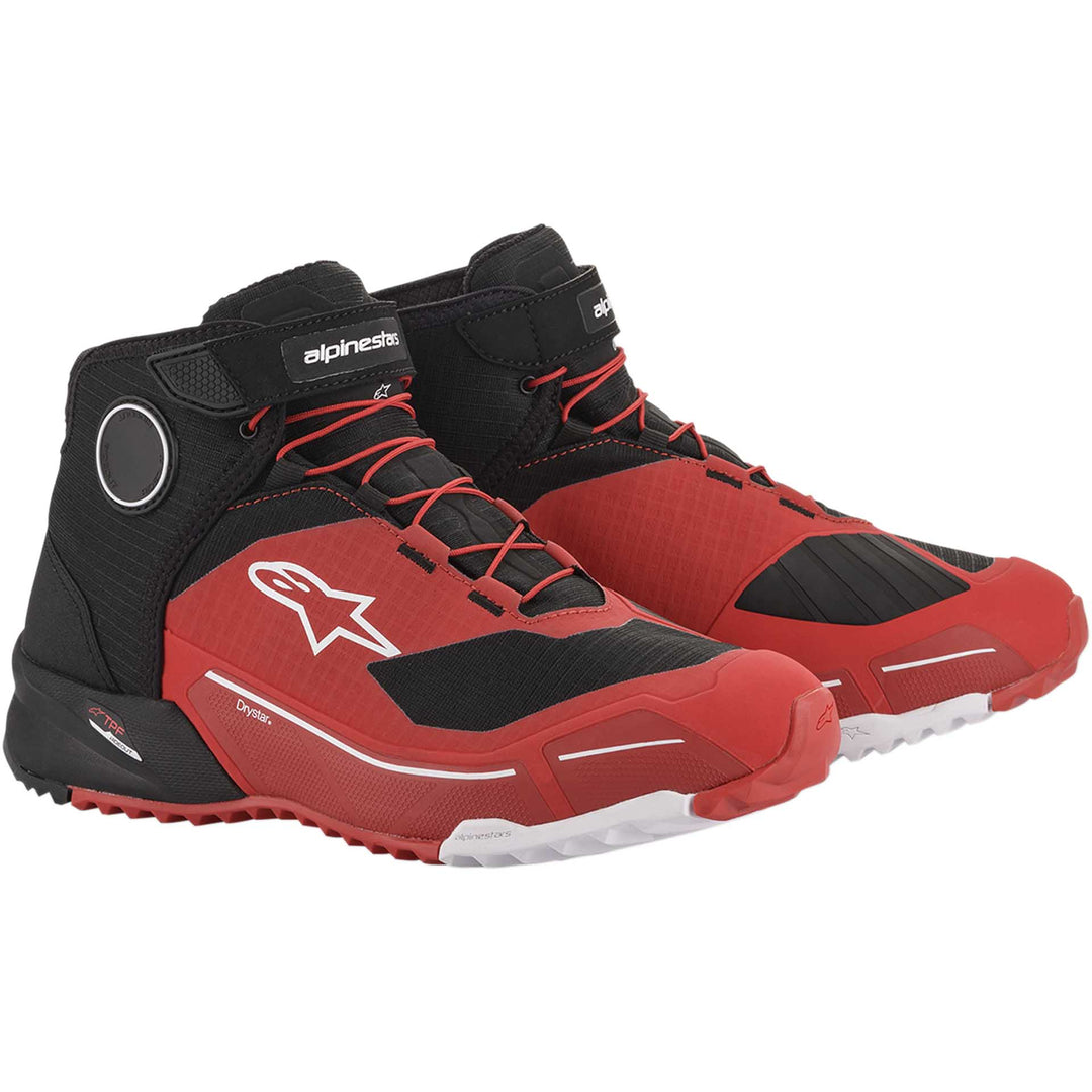 Alpinestars CR-X DRYSTAR® Riding Shoes Black/Red - Front Side View of Pair