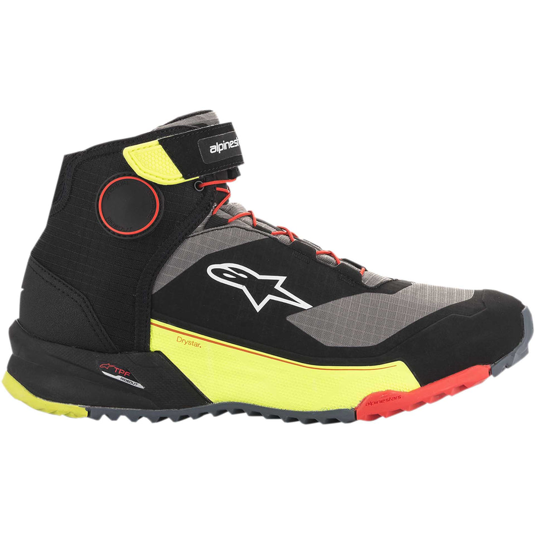 Alpinestars CR-X DRYSTAR® Riding Shoes Black/Red/Yellow Fluorescent - Outer Side View