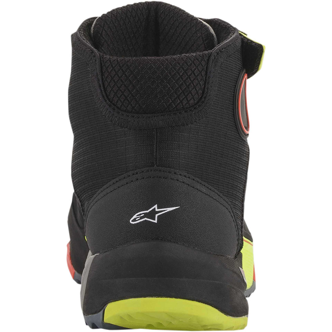 Alpinestars CR-X DRYSTAR® Riding Shoes Black/Red/Yellow Fluorescent - Rear View