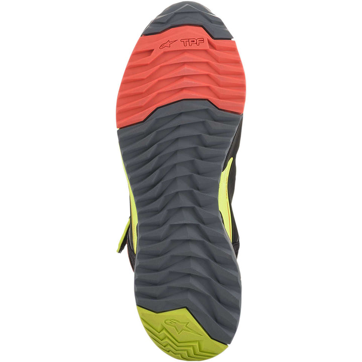 Alpinestars CR-X DRYSTAR® Riding Shoes Black/Red/Yellow Fluorescent - Sole View