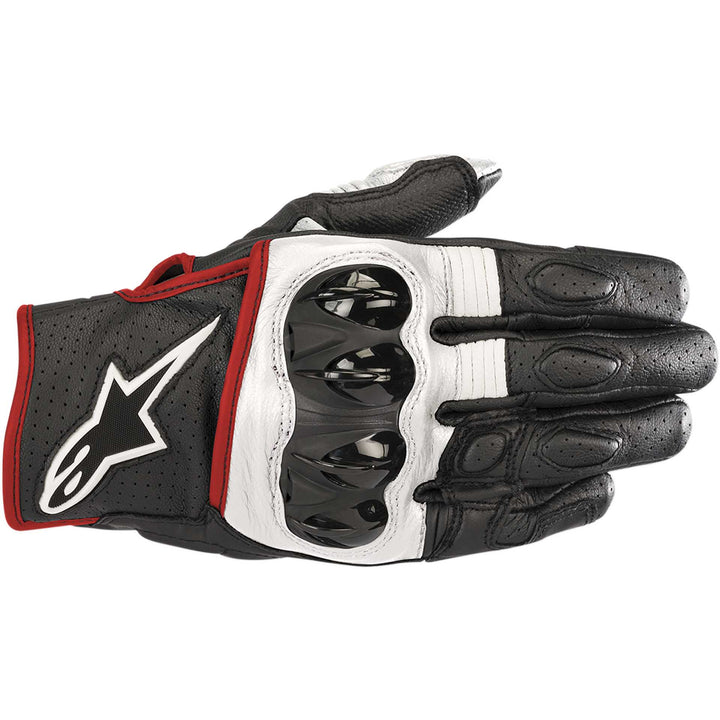 Alpinestars Celer V2 Gloves Black/White/Red - Back of Hand View
