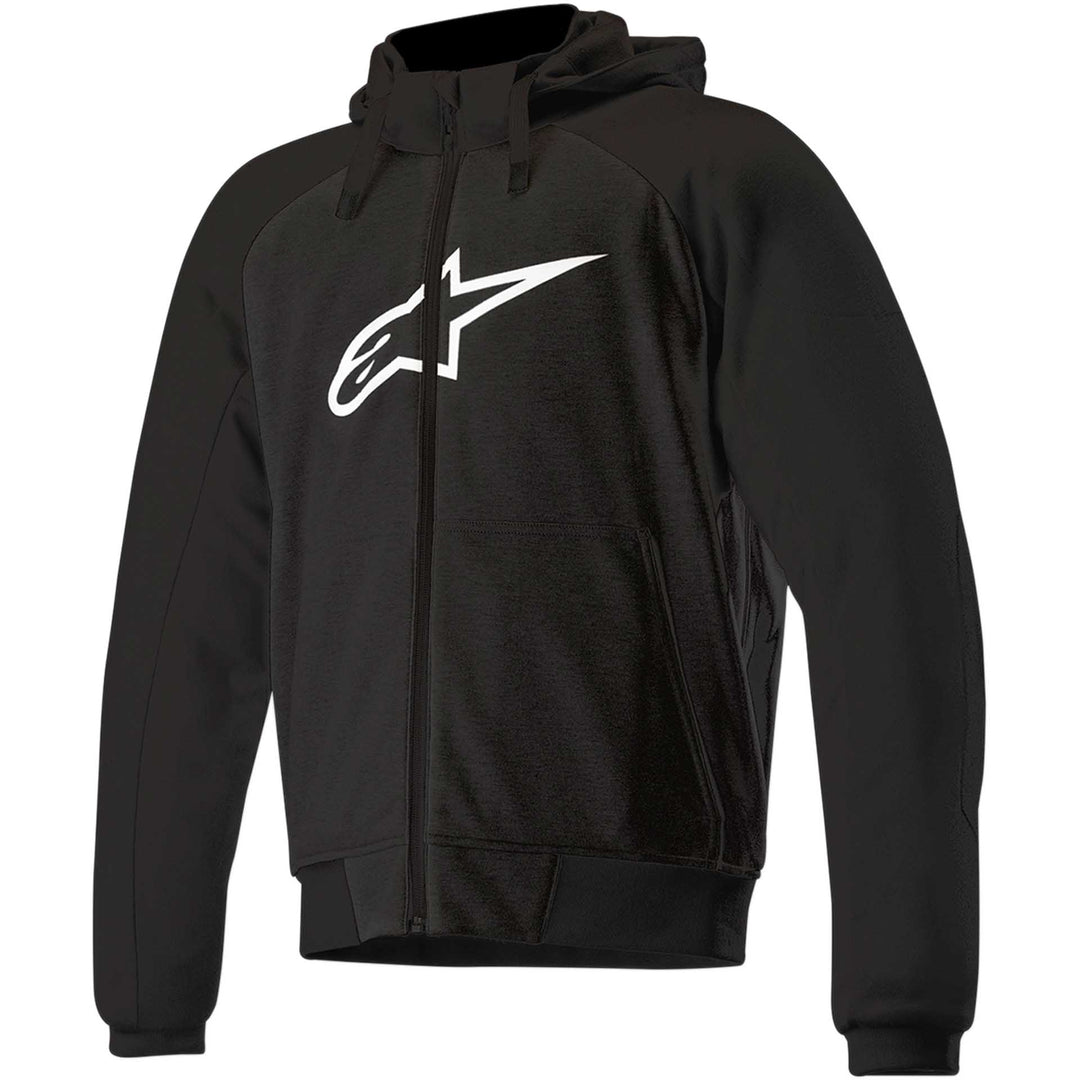 Alpinestars Chrome Sport Armored Motorcycle Hoodie Black - Front View
