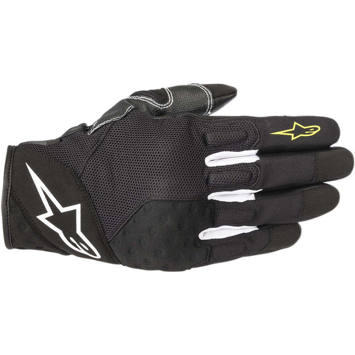 Alpinestars Crossland Gloves Black/Yellow - Back of Hand View