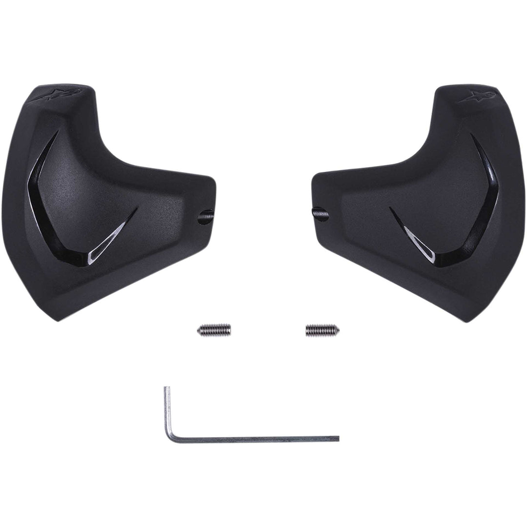 Alpinestars Elbow Sliders Black - Flat View of Pair with Hardware