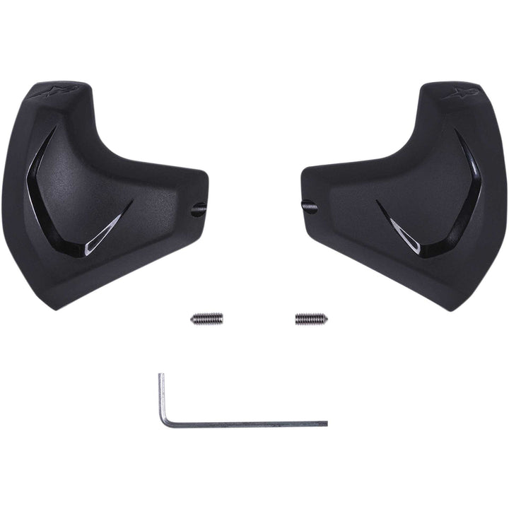 Alpinestars Elbow Sliders Black - Flat View of Pair with Hardware