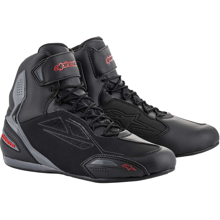 Alpinestars Faster-3 DRYSTAR® Riding Shoes Black/Gray/Red - Front Side View of Pair