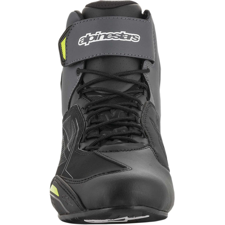 Alpinestars Faster-3 DRYSTAR® Riding Shoes Black/Gray/Yellow - Front View
