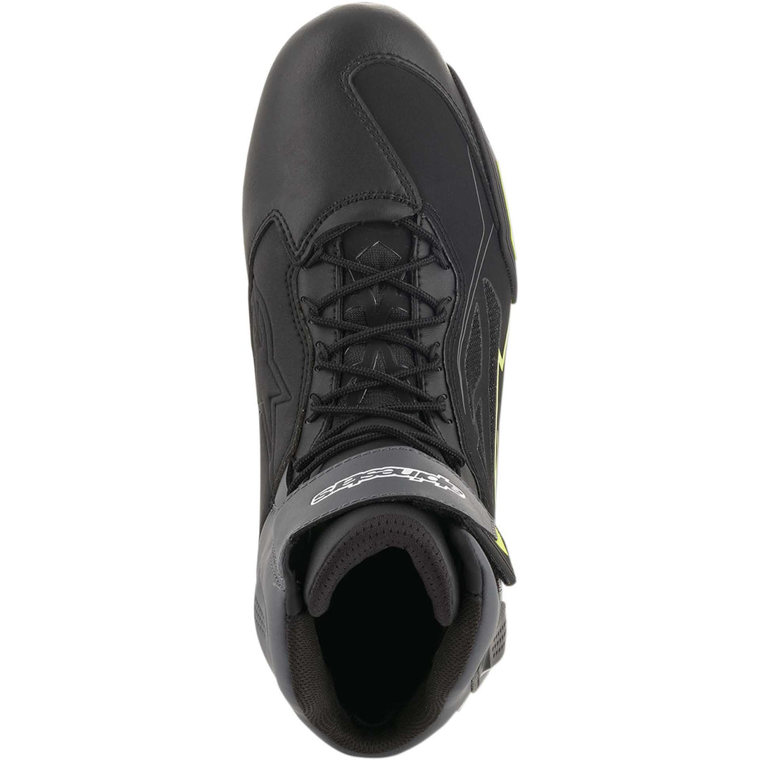 Alpinestars Faster-3 DRYSTAR® Riding Shoes Black/Gray/Yellow - Top Down View