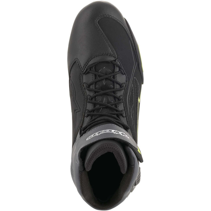 Alpinestars Faster-3 DRYSTAR® Riding Shoes Black/Gray/Yellow - Top Down View