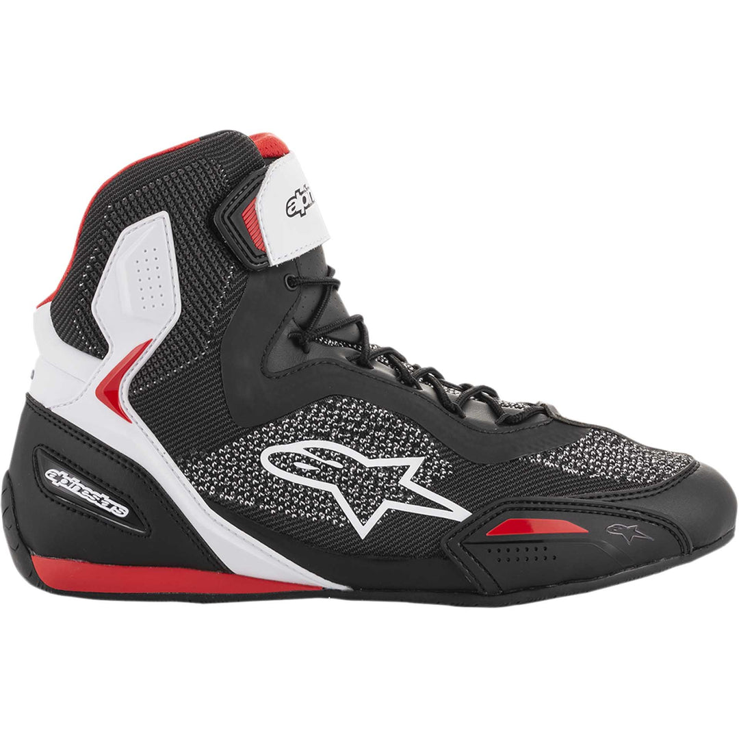 Alpinestars Faster-3 Rideknit Shoes Black/White/Red - Outer Side View