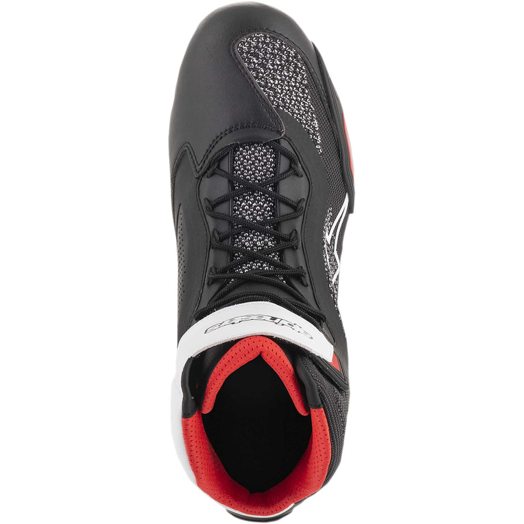 Alpinestars Faster-3 Rideknit Shoes Black/White/Red - Top Down View