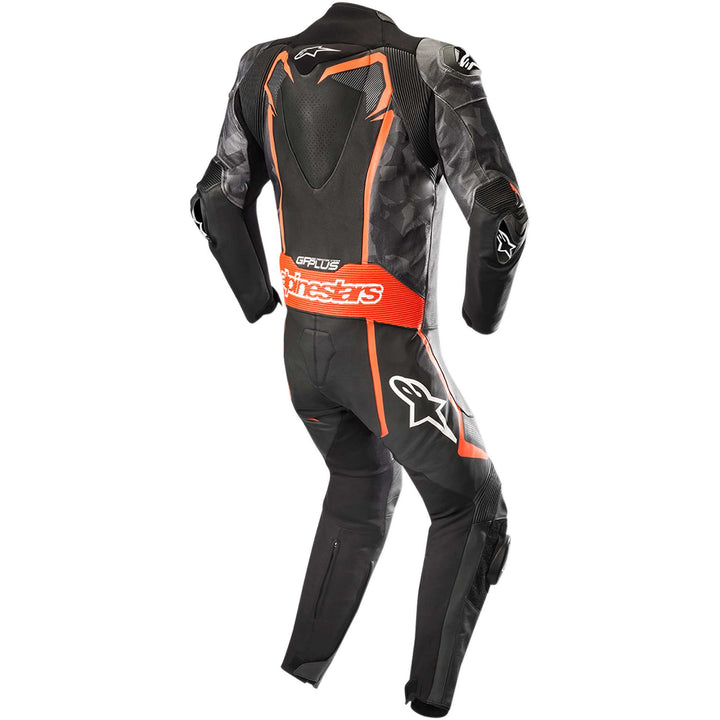 Alpinestars GP Plus Camo 1-Piece Leather Suit Black/Charcoal/Red - Rear View