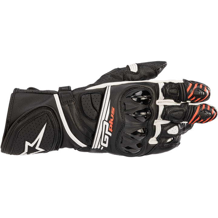 Alpinestars GP Plus R V2 Gloves Black/White - Back of Hand View