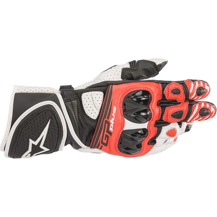 Alpinestars GP Plus R V2 Gloves Black/White/Red - Back of Hand View