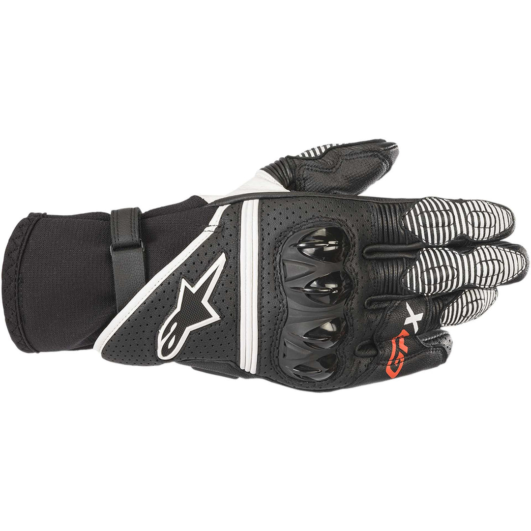 Alpinestars GPX V2 Gloves Black/White - Back of Hand View