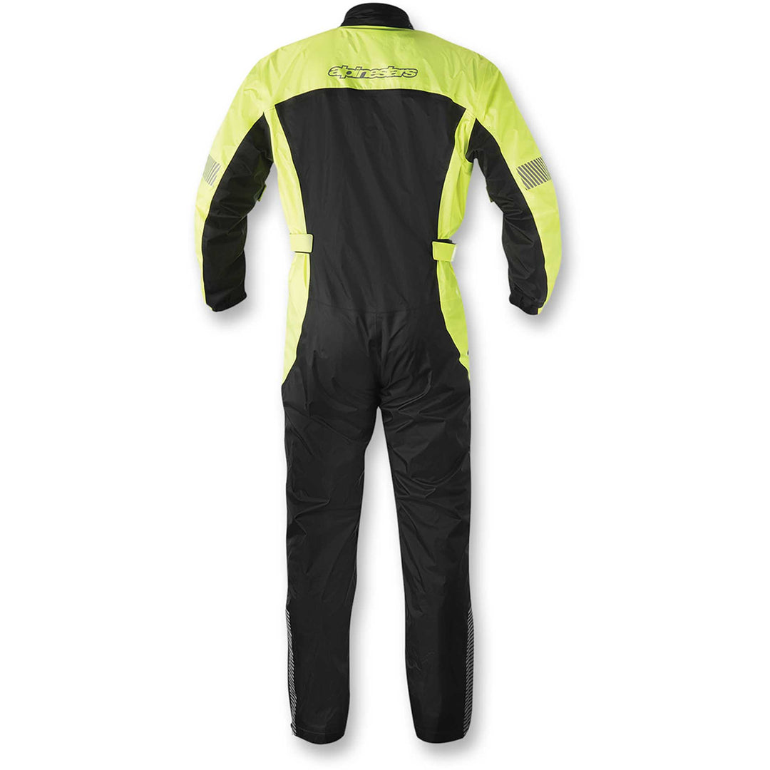 Alpinestars Hurricane Rainsuit Yellow/Black - Rear View