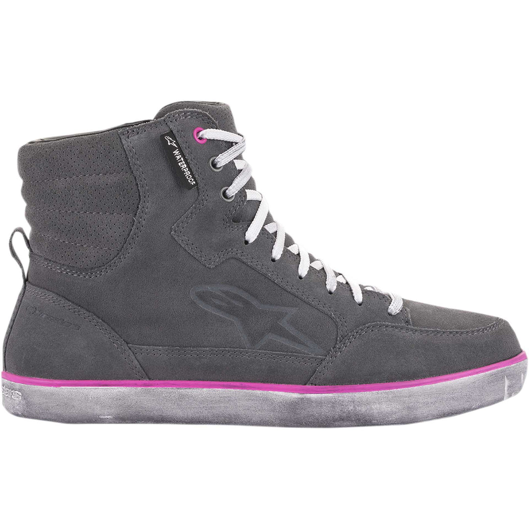 Alpinestars J-6 Waterproof Women's Shoes Gray/Pink - Outer Side View