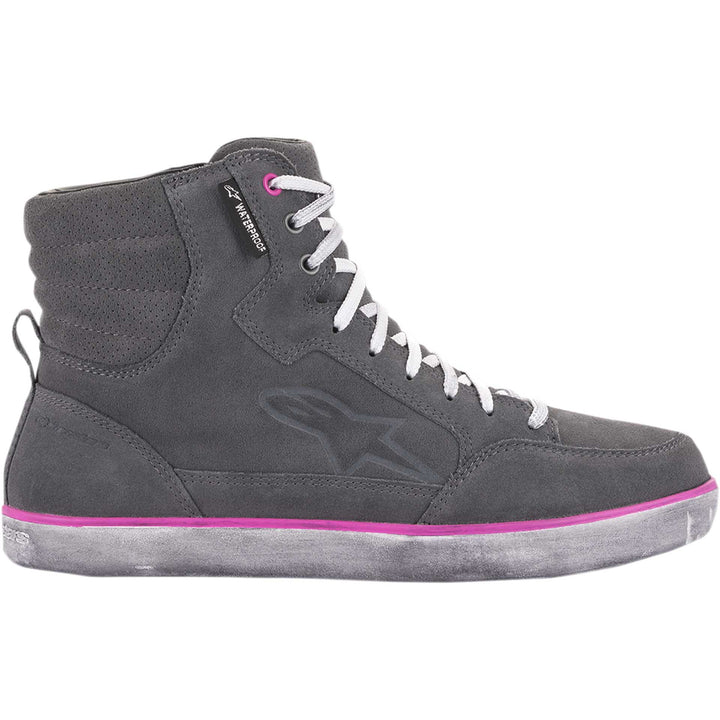 Alpinestars J-6 Waterproof Women's Shoes Gray/Pink - Outer Side View