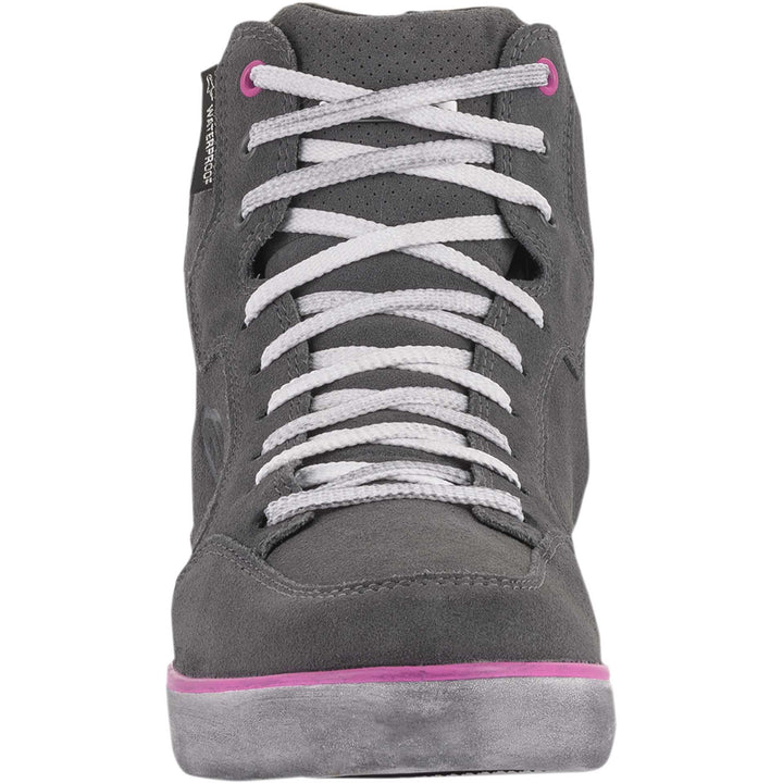 Alpinestars J-6 Waterproof Women's Shoes Gray/Pink - Front View