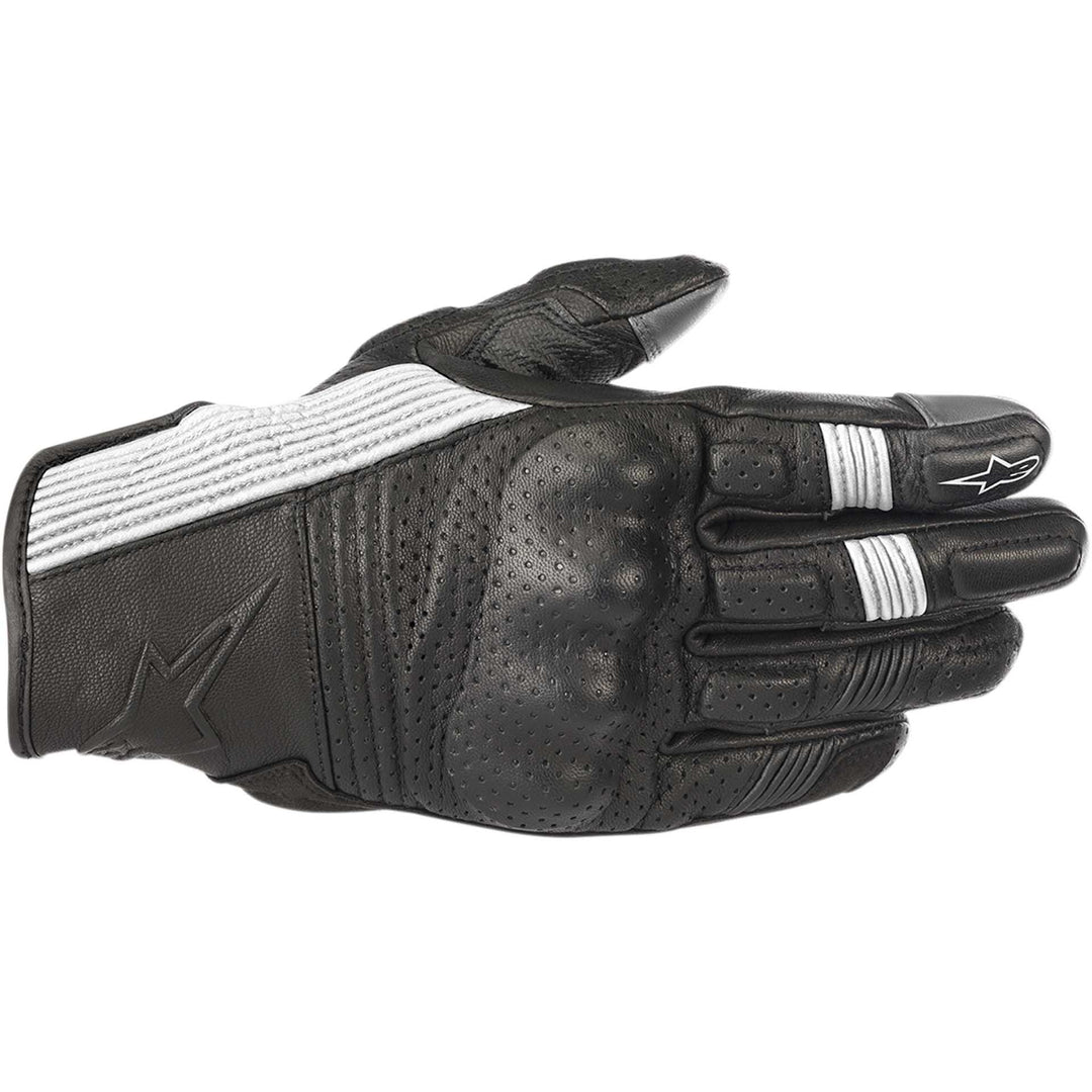 Alpinestars Mustang V2 Gloves Black/White - Back of Hand View
