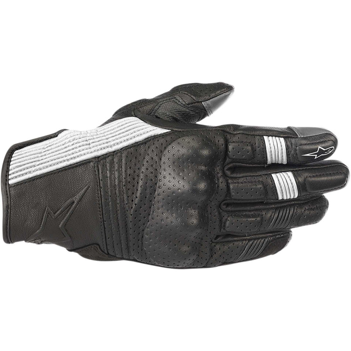 Alpinestars Mustang V2 Gloves Black/White - Back of Hand View