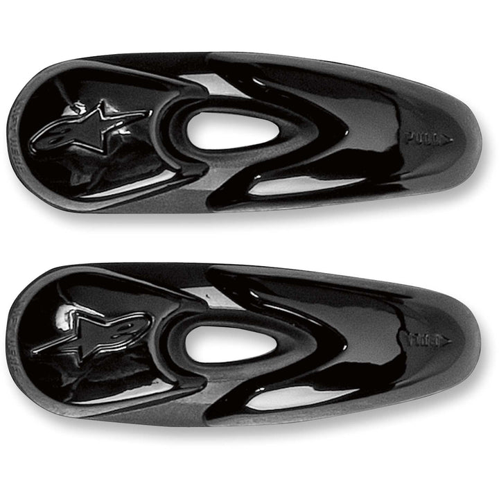 Alpinestars Motorcycle Replacement Boot Toe Sliders Black - Flat View of Pair