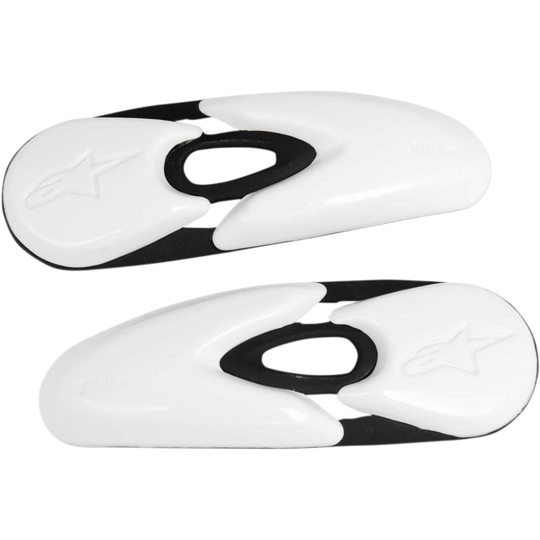 Alpinestars Motorcycle Replacement Boot Toe Sliders White - Flat View of Pair