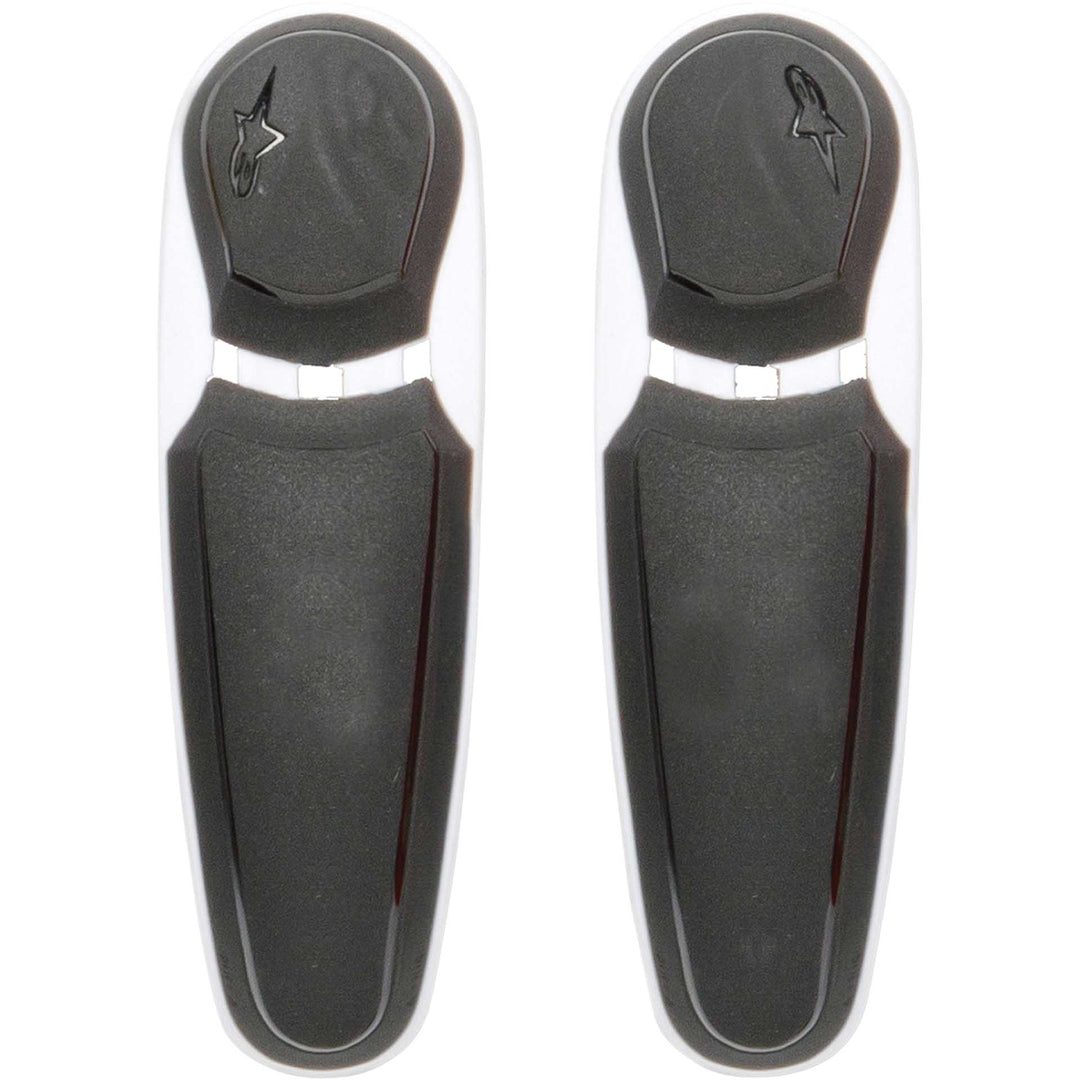 Alpinestars Motorcycle Replacement Boot Toe Sliders - SMX Plus 2011 White/Black - Flat View of Pair
