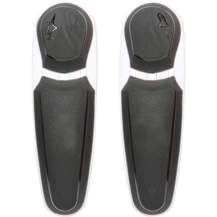 Alpinestars Motorcycle Replacement Boot Toe Sliders - SMX Plus 2011 White/Black - Flat View of Pair