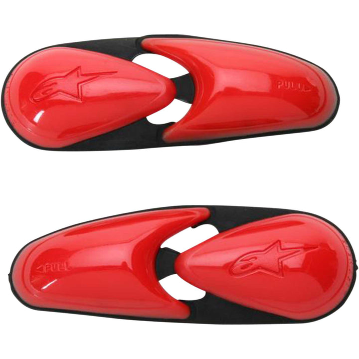 Alpinestars Motorcycle Replacement Boot Toe Sliders - Supertech Red - Flat View of Pair
