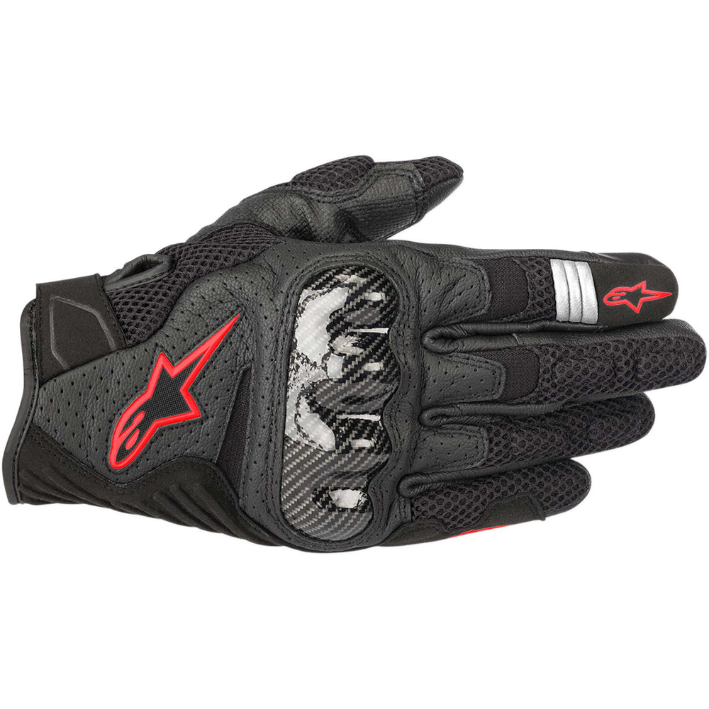 Alpinestars SMX-1 Air V2 Gloves Black/Red - Back of Hand View