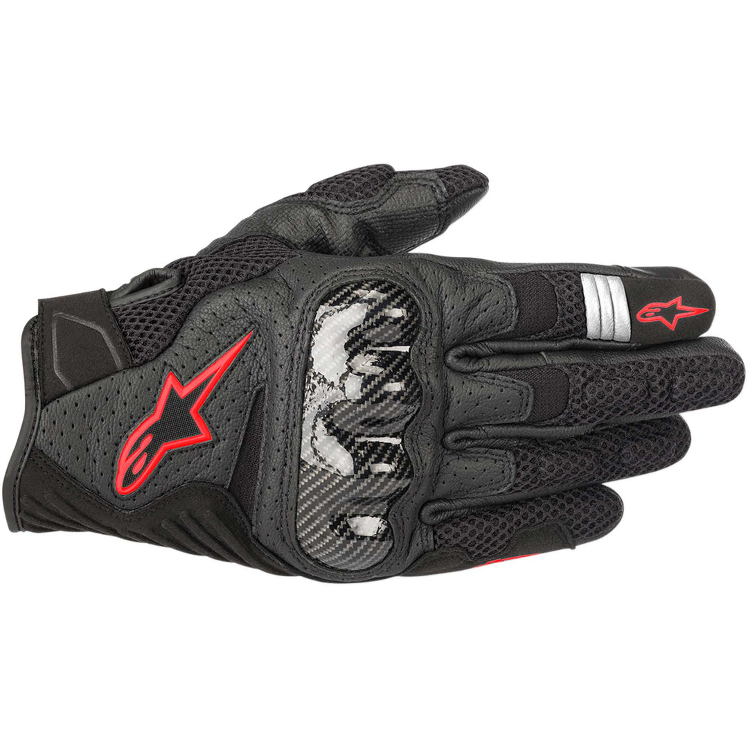 Alpinestars SMX-1 Air V2 Gloves Black/Red - Back of Hand View