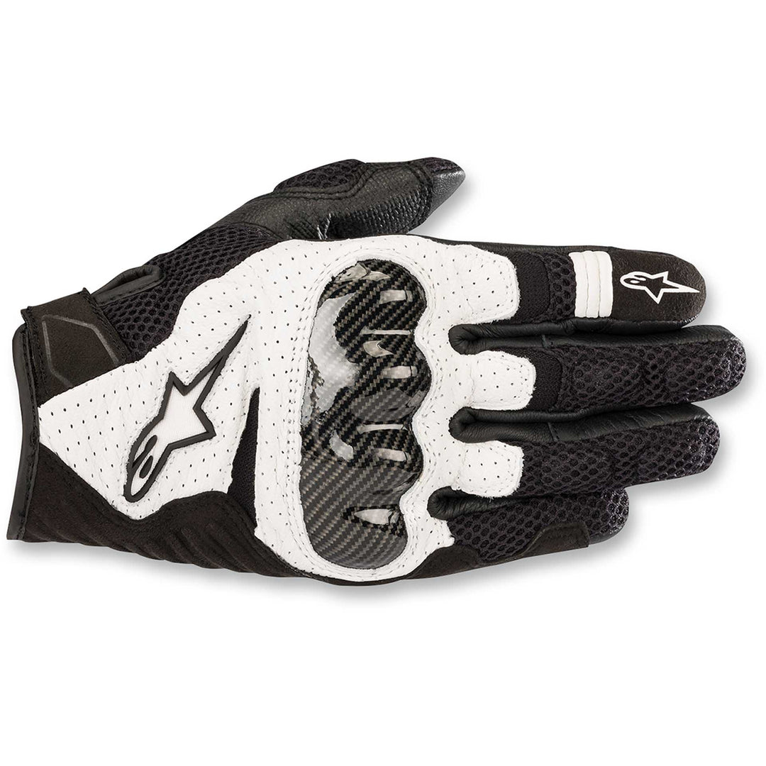 Alpinestars SMX-1 Air V2 Gloves Black/White - Back of Hand View