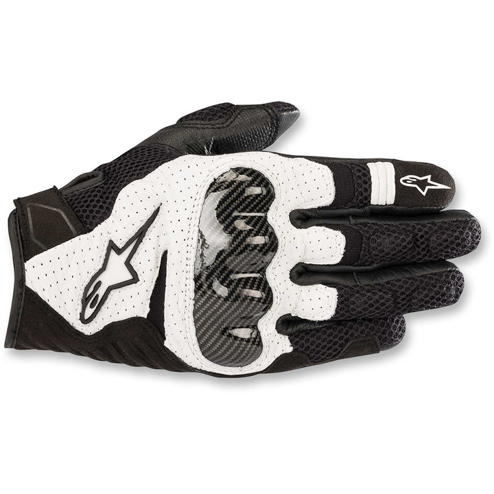 Alpinestars SMX-1 Air V2 Gloves Black/White - Back of Hand View