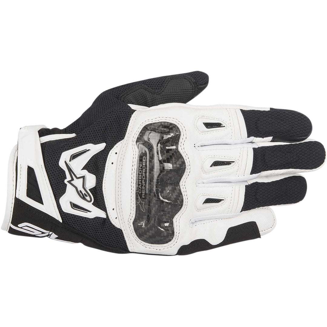 Alpinestars SMX-2 Air Carbon V2 Gloves Black/White - Back of Hand View