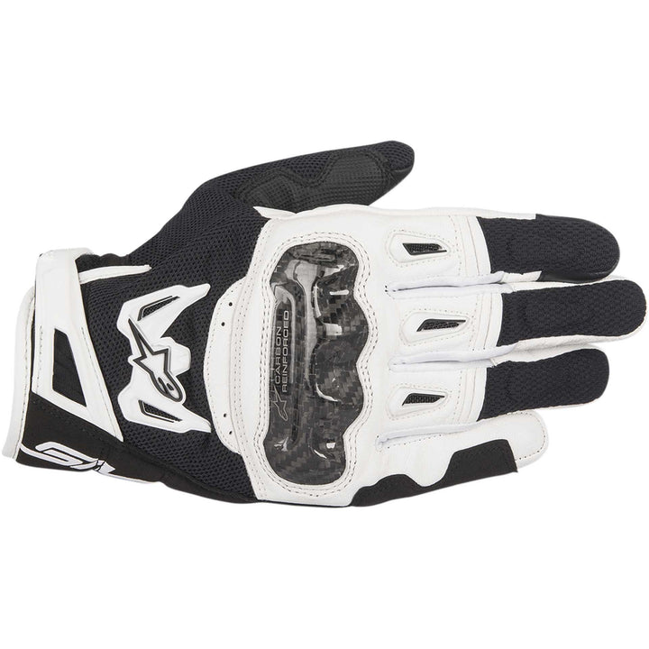 Alpinestars SMX-2 Air Carbon V2 Gloves Black/White - Back of Hand View