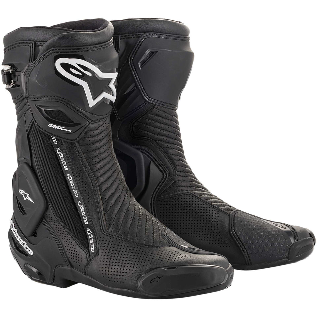 Alpinestars SMX Plus Vented Boots Black - Front Side View of Pair
