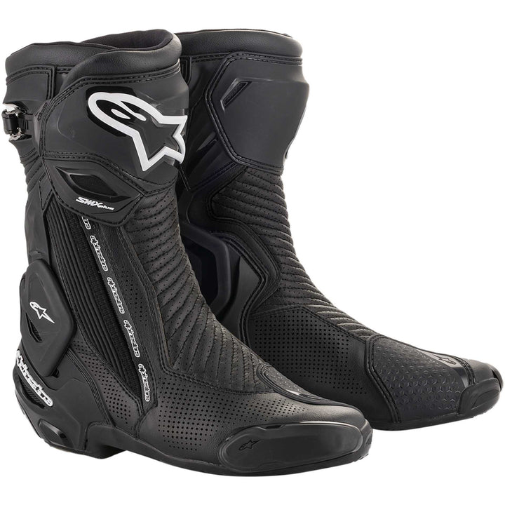 Alpinestars SMX Plus Vented Boots Black - Front Side View of Pair