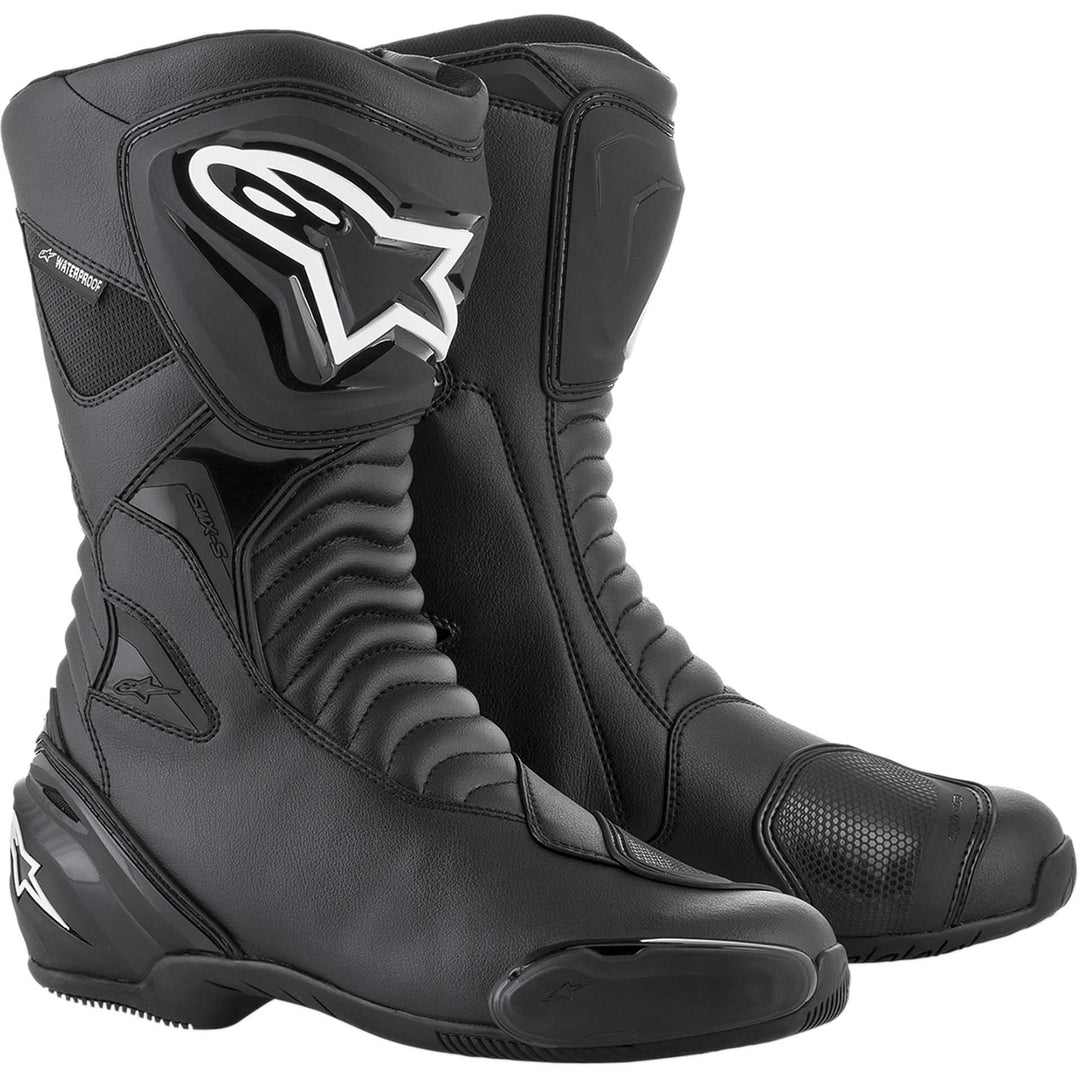 Alpinestars SMX S Boots Black - Front Side View of Pair