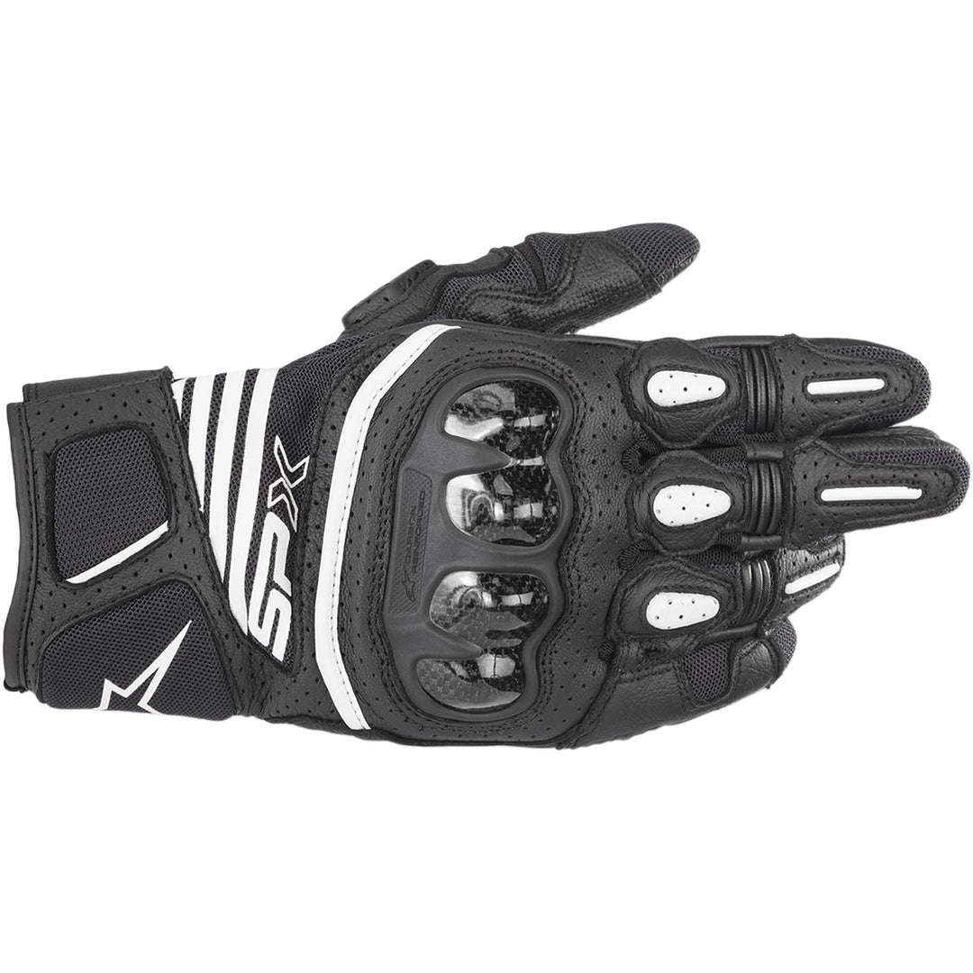 Alpinestars SPX AC V2 Gloves Black - Back of Hand View