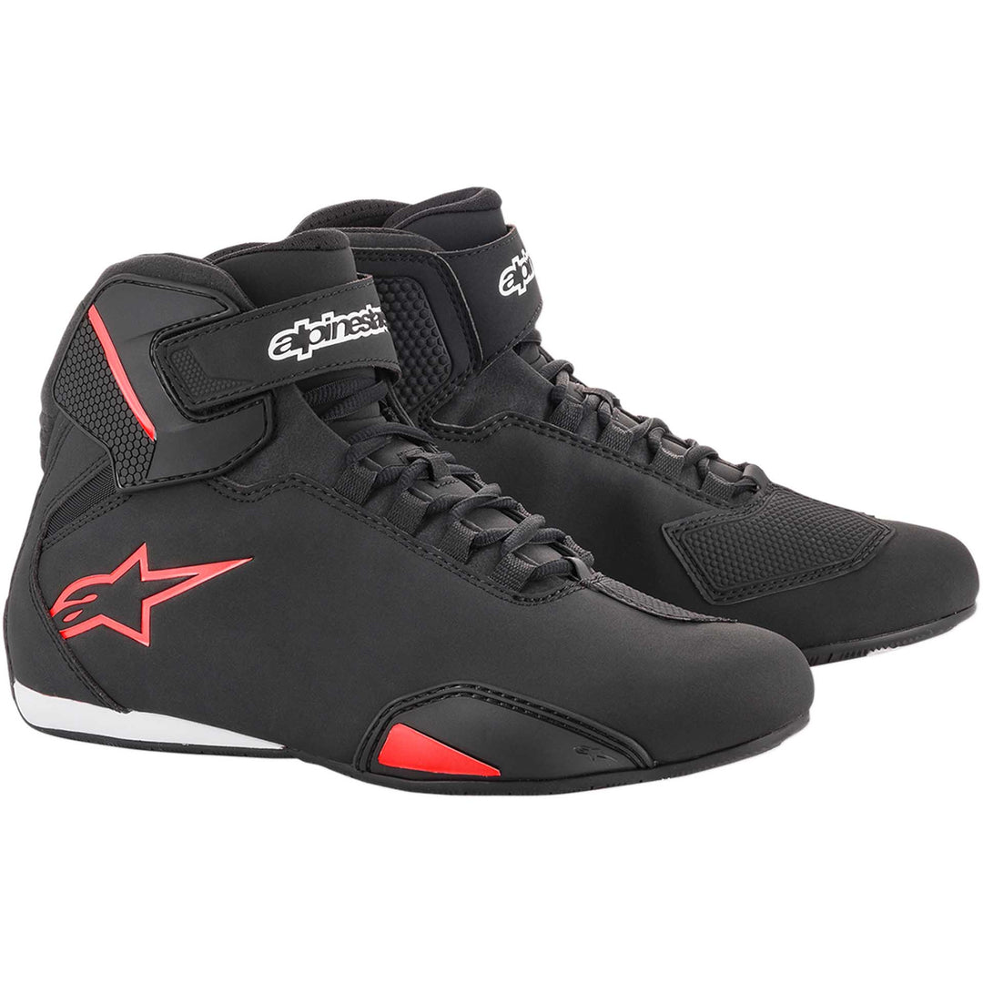 Alpinestars Sektor Shoes Black/Red - Front Side View of Pair