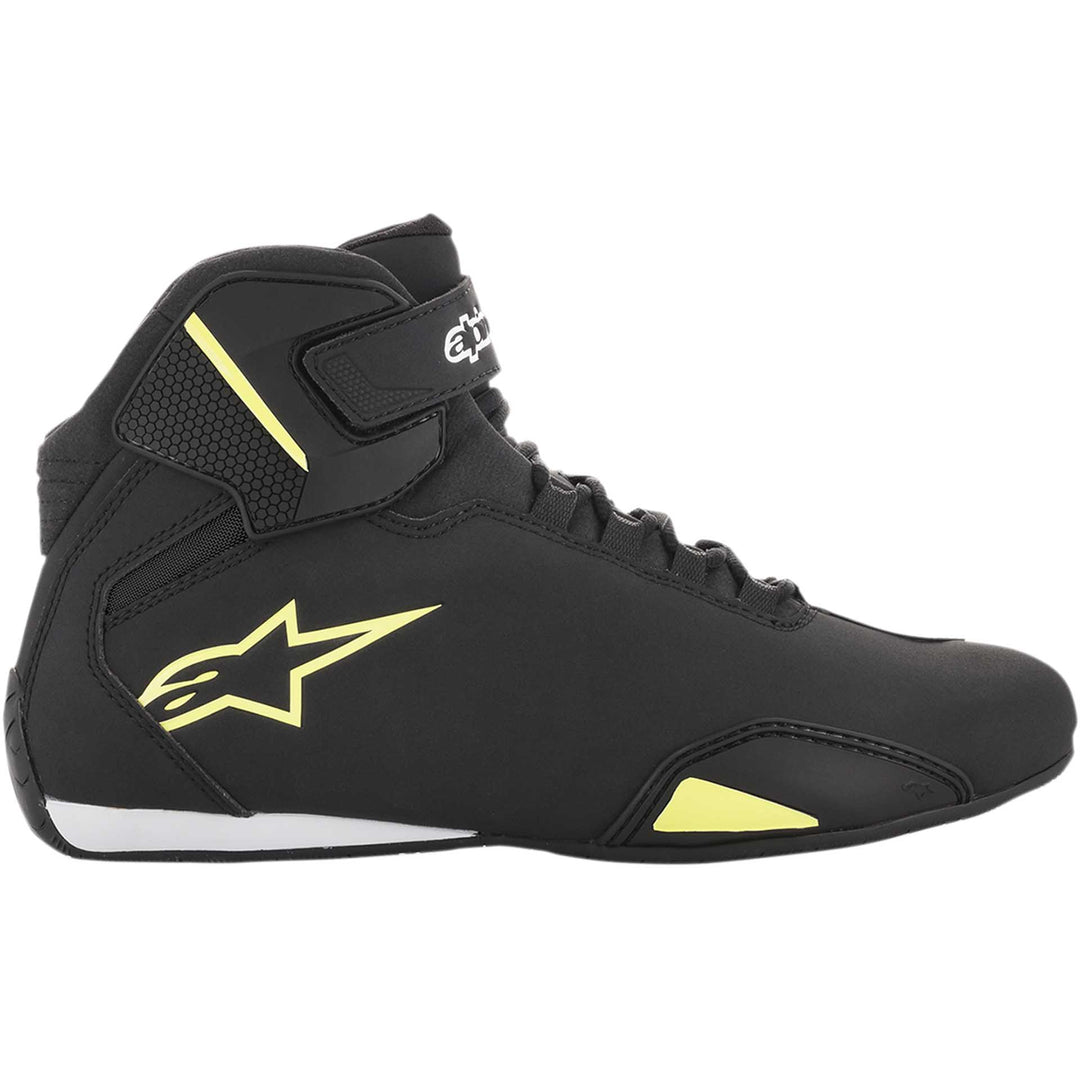 Alpinestars Sektor Shoes Black/Yellow Fluorescent - Outer Side View