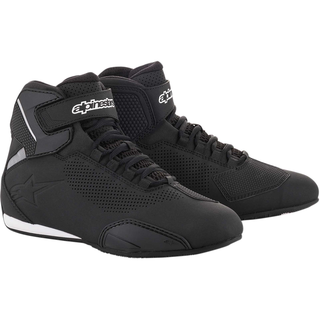 Alpinestars Sektor Vented Shoes Black - Front Side View of Pair