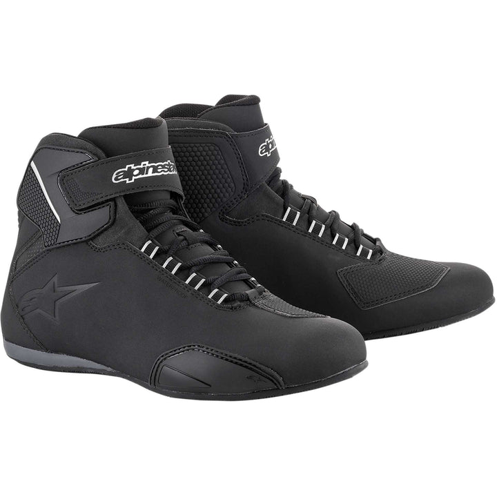 Alpinestars Sektor Waterproof Shoes Black - Front Side View of Pair