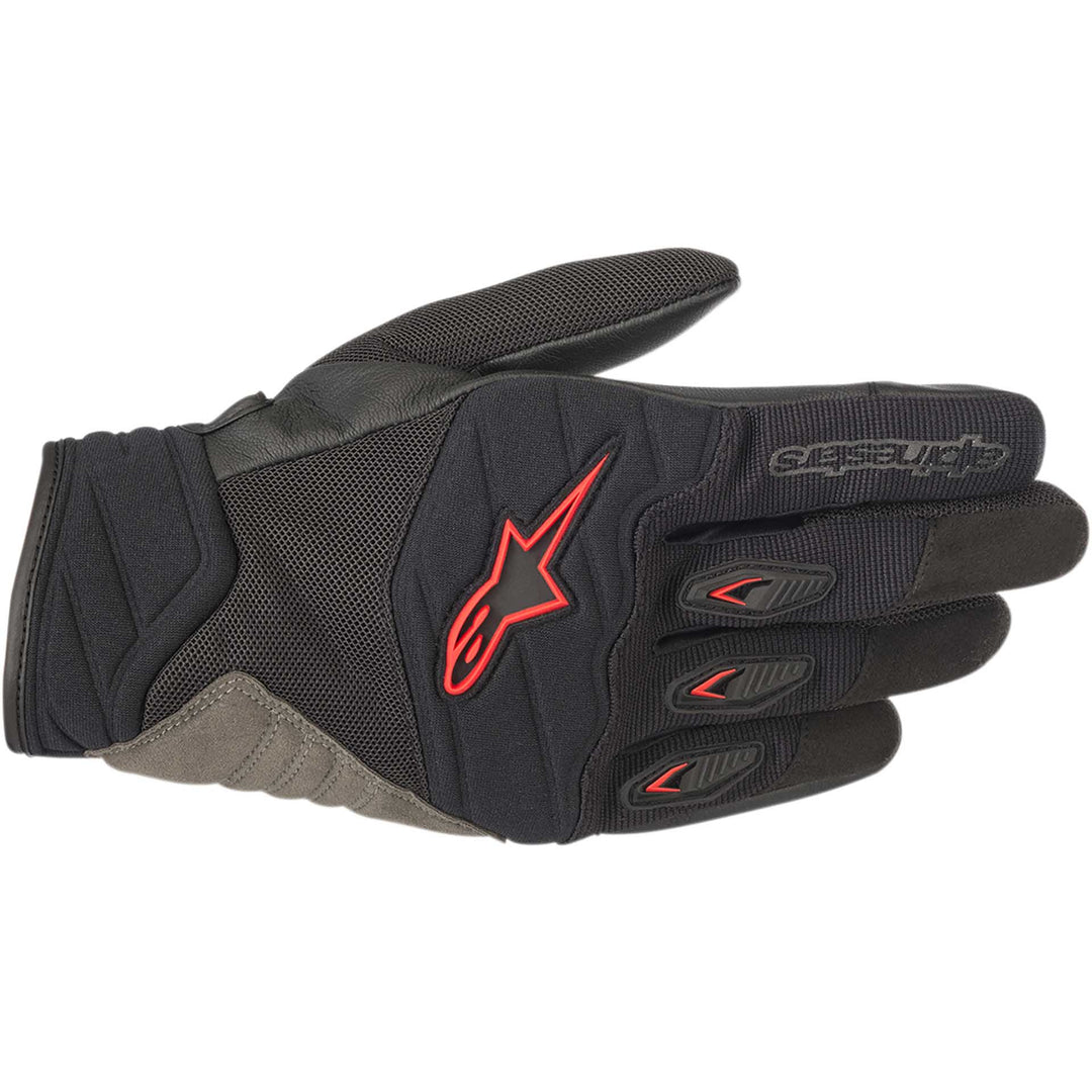 Alpinestars Shore Gloves Black/Red - Back of Hand View